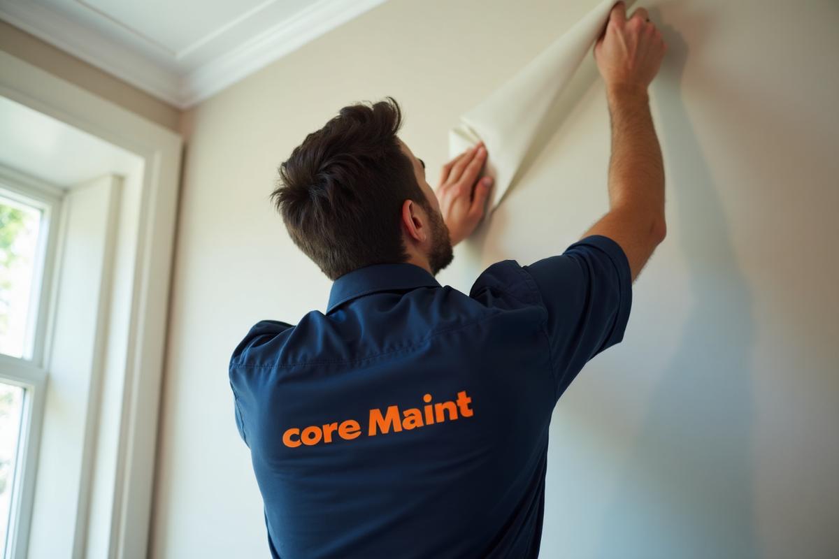 Luxury wallpaper installation in Mayfair residence by coreMaint
