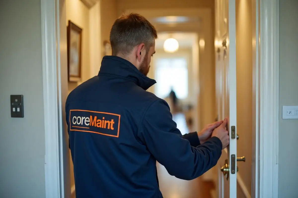 Door repair service in Greenwich property by coreMaint